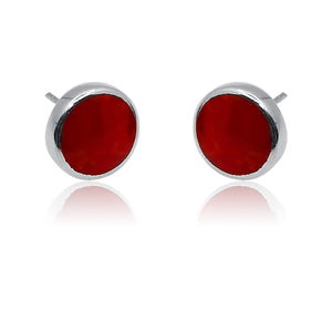 Deepa Coral Red Silver 925 Studs