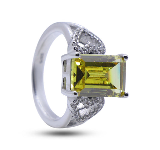 Odelia Yellow Silver 925 Cocktail Ring