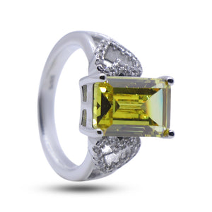 Odelia Yellow Silver 925 Cocktail Ring