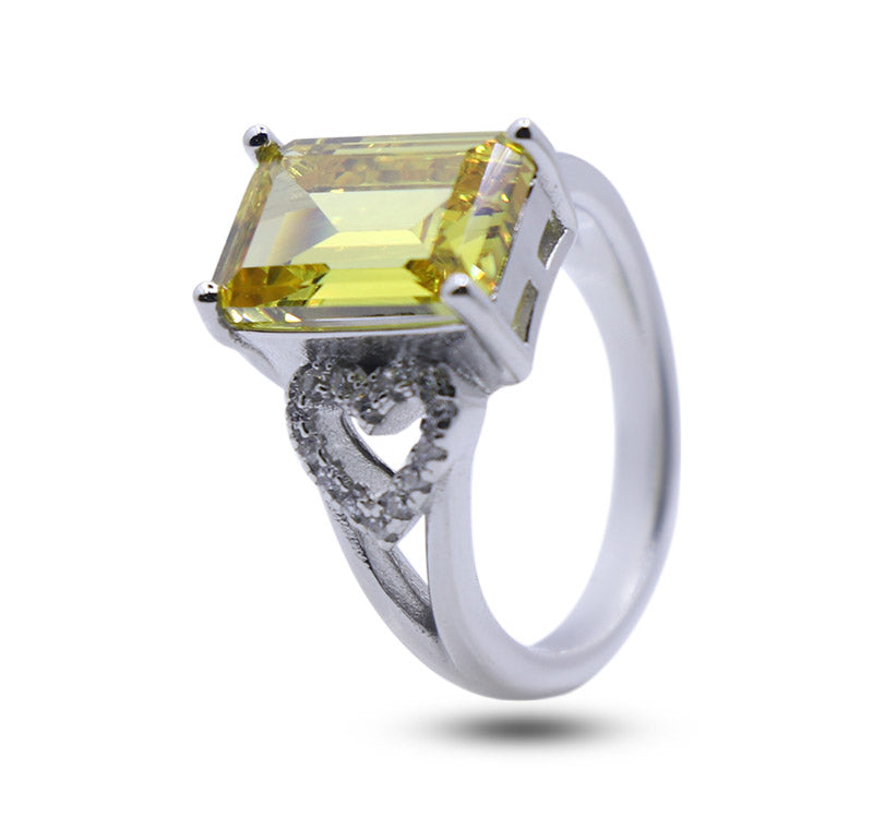 Odelia Yellow Silver 925 Cocktail Ring