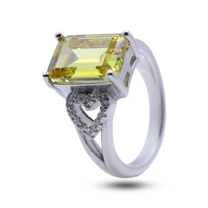 Odelia Yellow Silver 925 Cocktail Ring