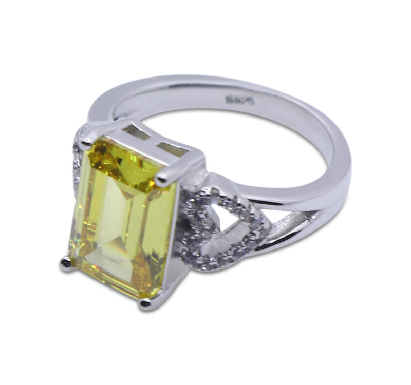 Odelia Yellow Silver 925 Cocktail Ring