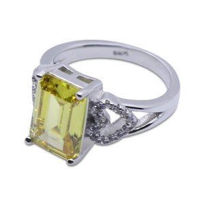 Odelia Yellow Silver 925 Cocktail Ring