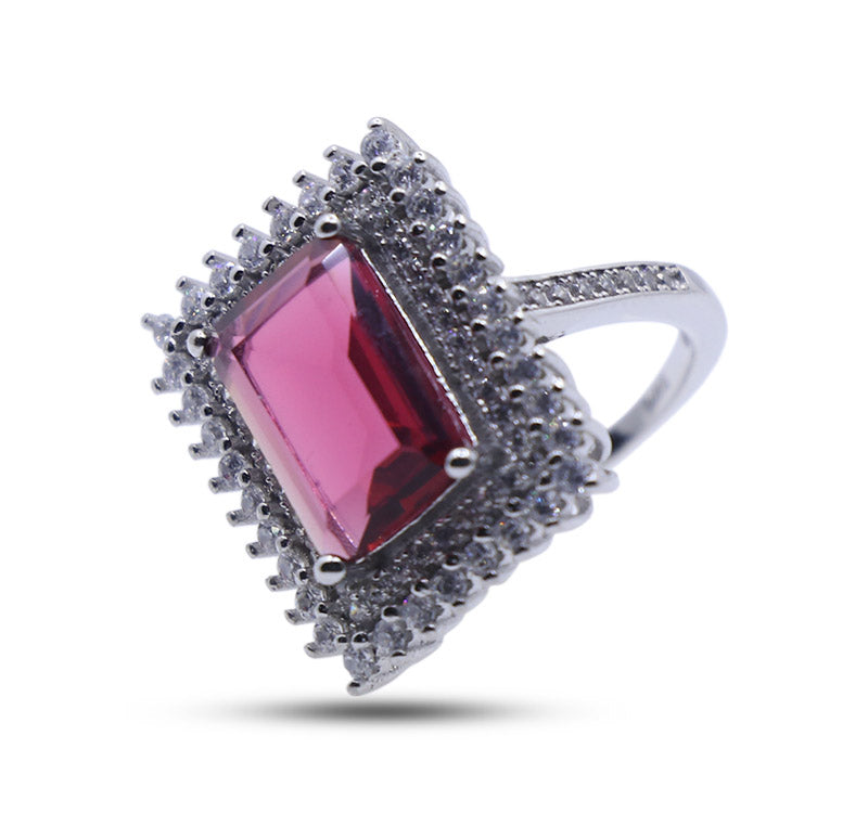 Rini Pink Silver 925 Cocktail Ring