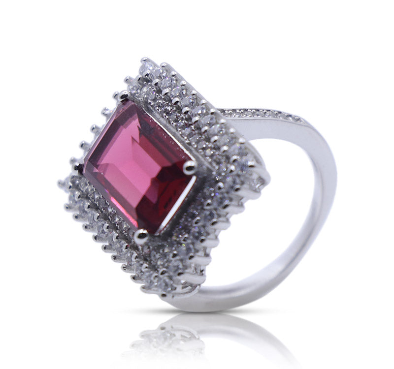 Rini Pink Silver 925 Cocktail Ring