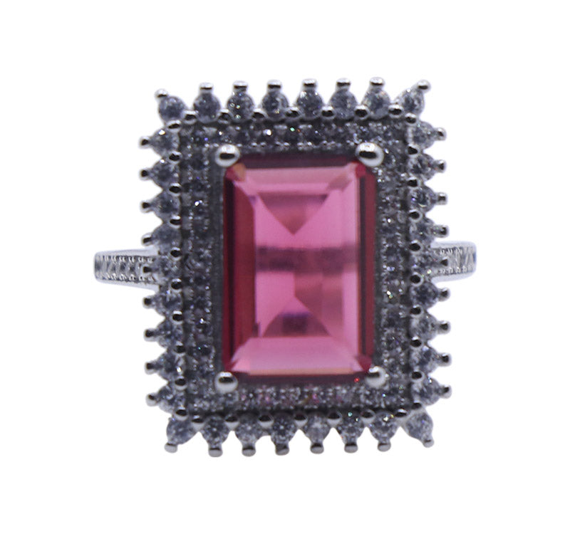 Rini Pink Silver 925 Cocktail Ring