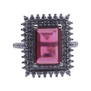 Rini Pink Silver 925 Cocktail Ring