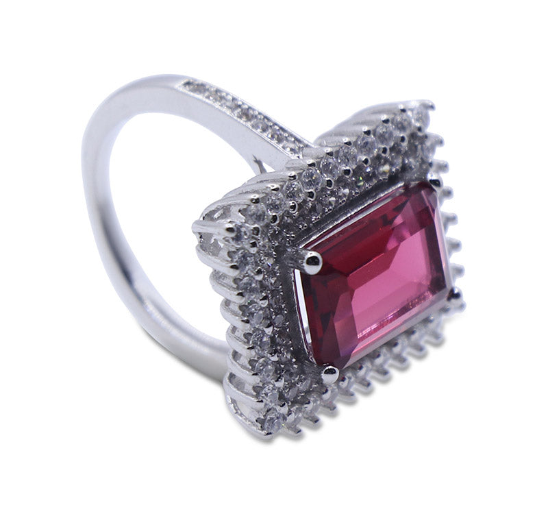 Rini Pink Silver 925 Cocktail Ring