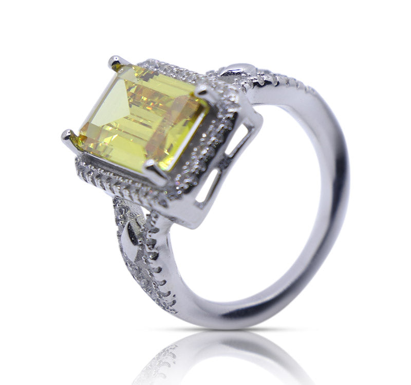 Sylvia Yellow Silver 925 Ring