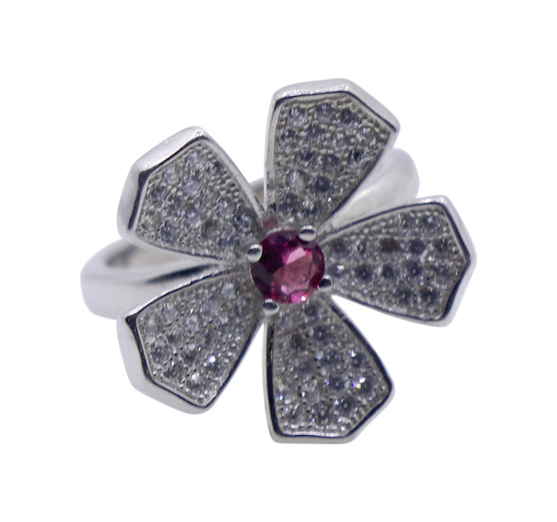 Embellished Aster Silver 925 Cocktail Ring