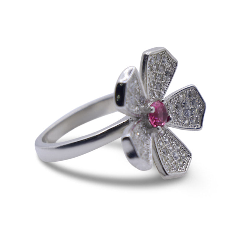 Embellished Aster Silver 925 Cocktail Ring