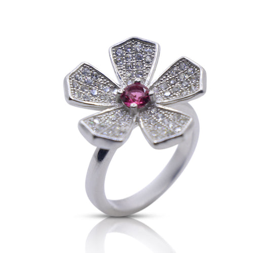 Embellished Aster Silver 925 Cocktail Ring