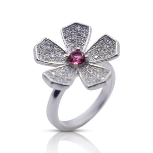 Embellished Aster Silver 925 Cocktail Ring