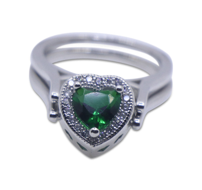 Studded Royal Green Silver 925 Ring