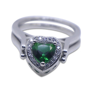 Studded Royal Green Silver 925 Ring