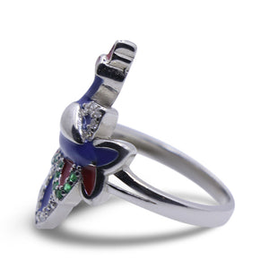 Multicolor Morni Silver 925 Ring