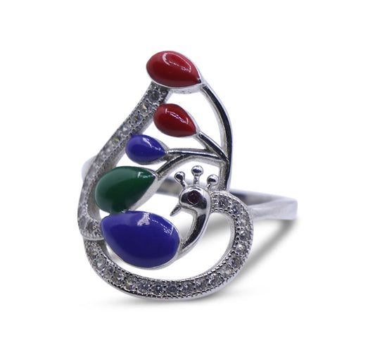 Colorful Mayuri Silver 925 Ring