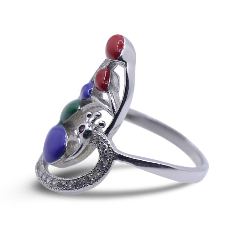 Colorful Mayuri Silver 925 Ring