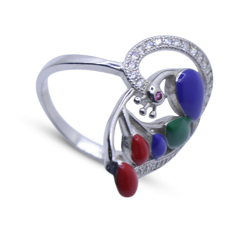 Colorful Mayuri Silver 925 Ring