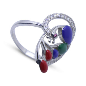 Colorful Mayuri Silver 925 Ring