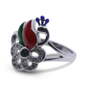 Peacock Flower Silver 925 Ring