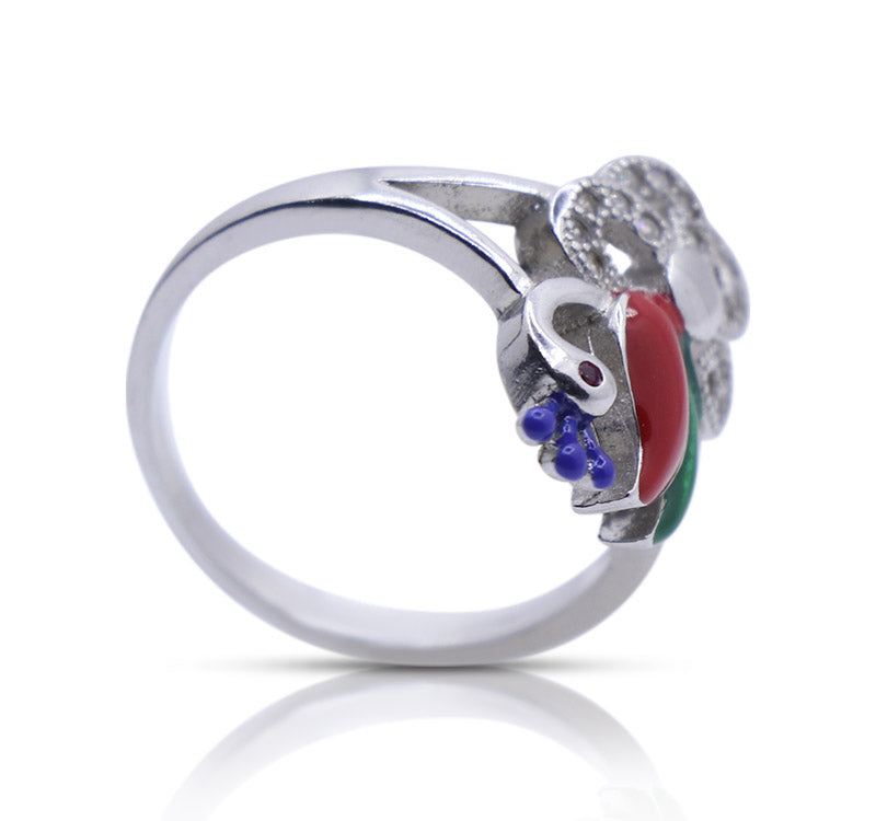 Peacock Flower Silver 925 Ring