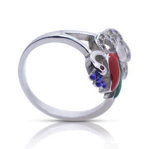 Peacock Flower Silver 925 Ring