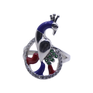 Colorful Peacock Silver 925 Ring