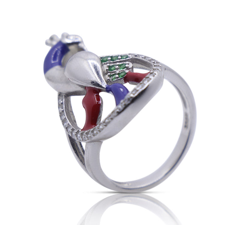 Colorful Peacock Silver 925 Ring