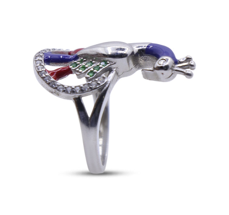 Colorful Peacock Silver 925 Ring