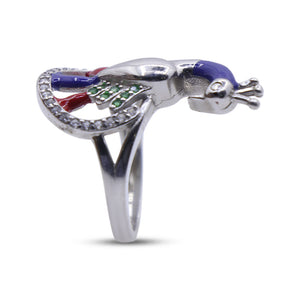 Colorful Peacock Silver 925 Ring