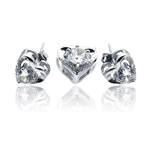 Cute Heart Silver 925 Mini Pandent Set