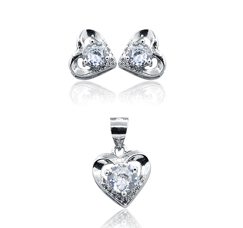 Cute Heart Silver 925 Mini Pandent Set