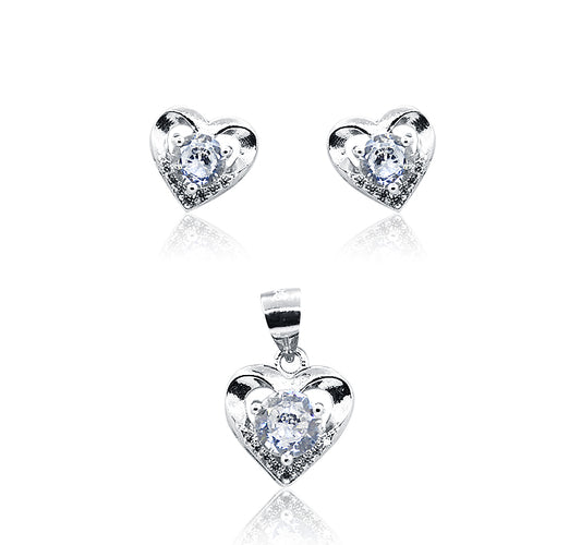 Cute Heart Silver 925 Mini Pandent Set