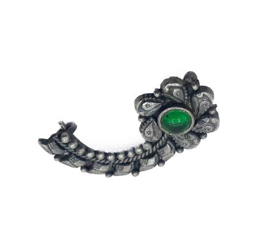 925 Ladies Nose Ring Green Designe