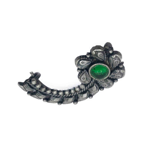 925 Ladies Nose Ring Green Designe