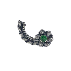 925 Ladies Nose Ring Green Designe