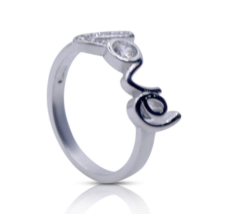 Carved Love Silver 925 Ring