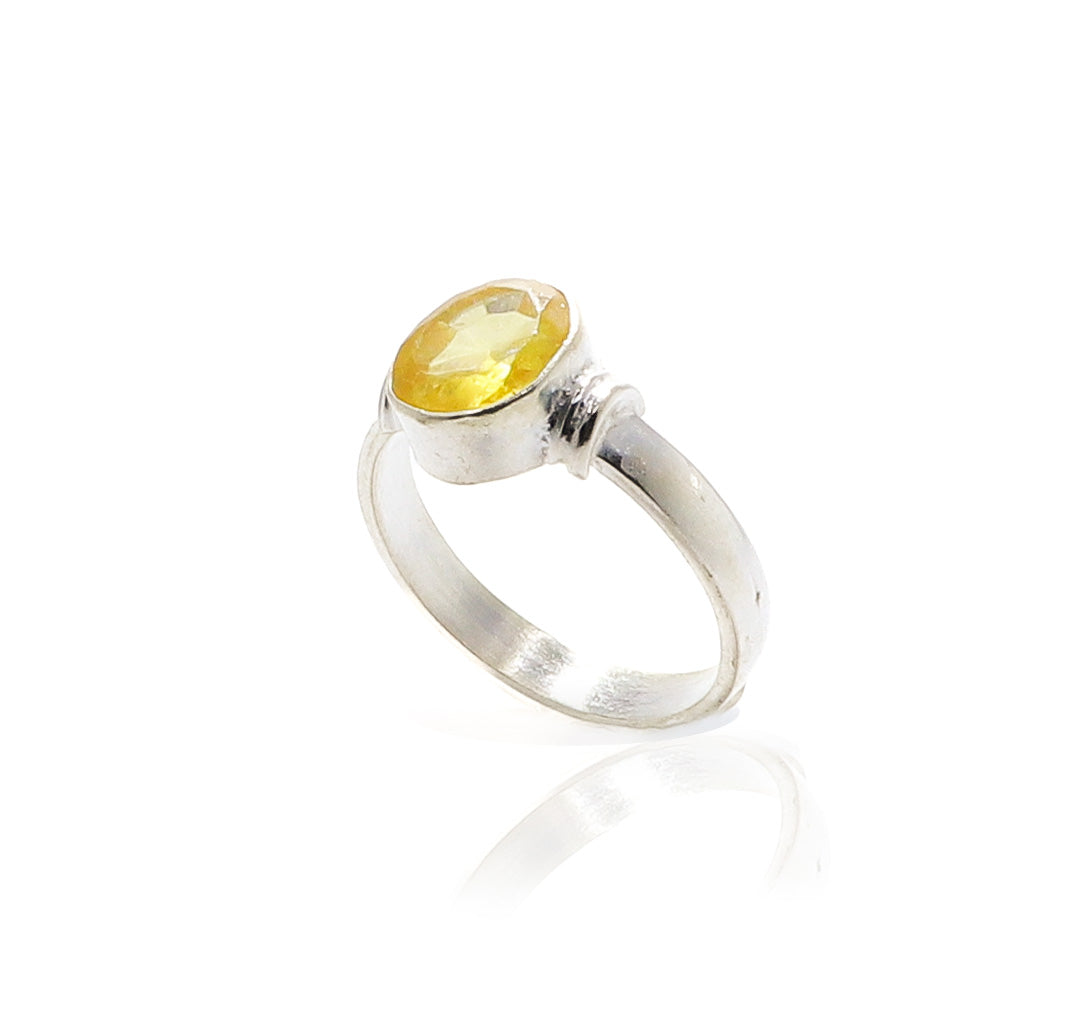 Ved Yellow Sapphire Silver 925 Ring