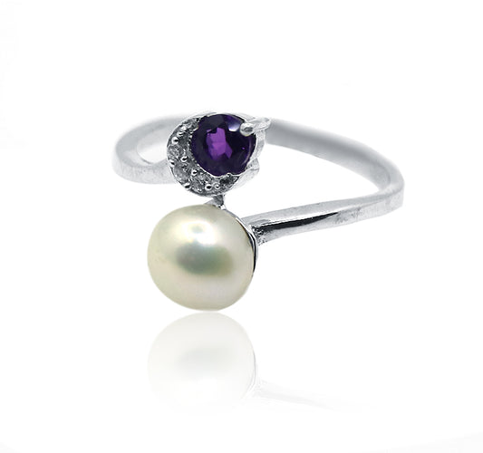 Aarvi Pearl Silver 925 Ring