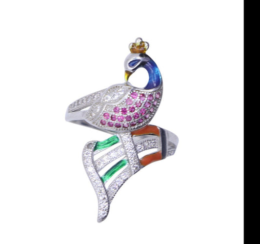 Adya Peacock Silver 925 Ring