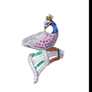 Adya Peacock Silver 925 Ring