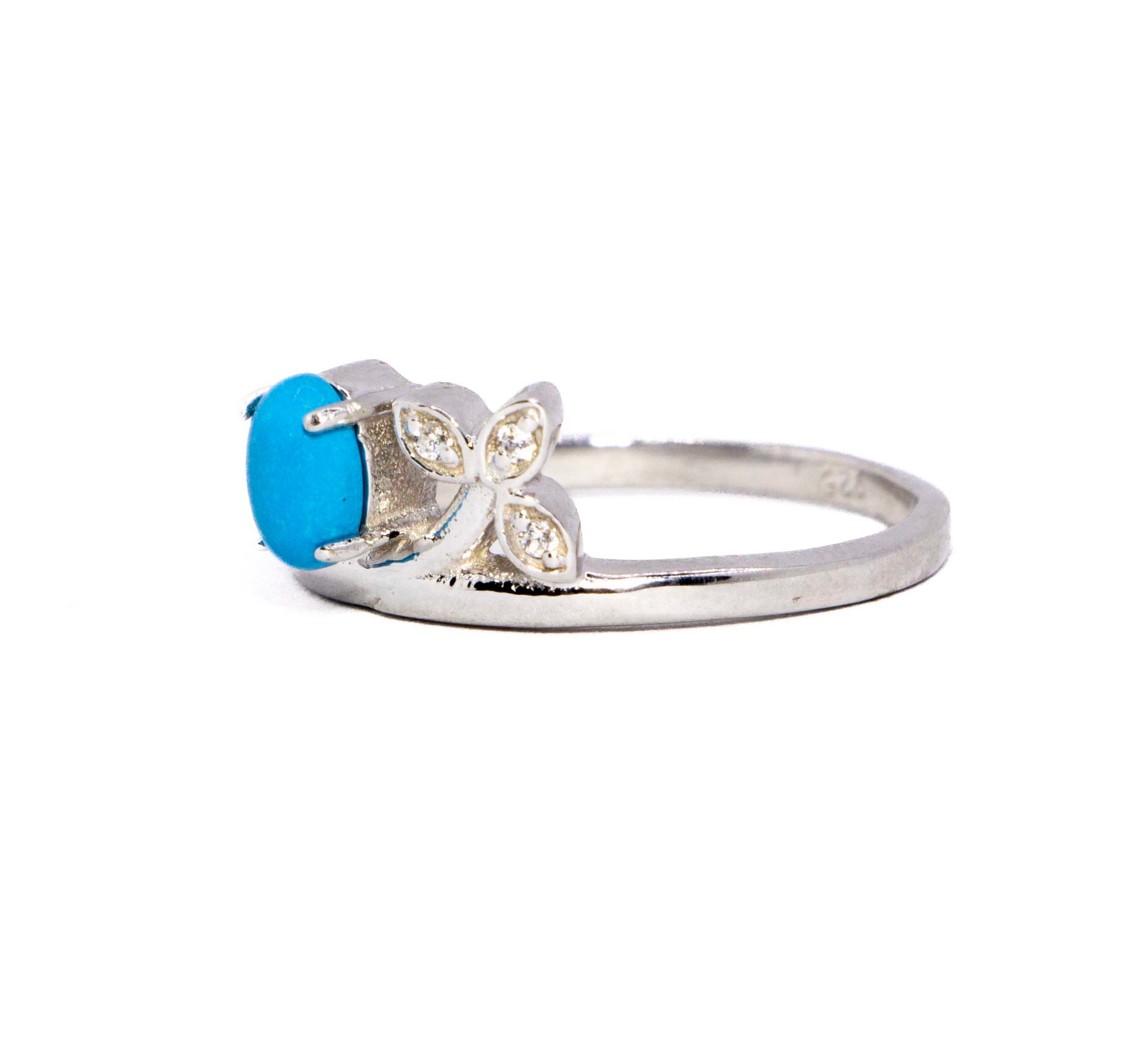 Turquoise Fern Silver 925 Ring