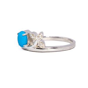 Turquoise Fern Silver 925 Ring