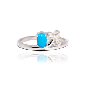 Turquoise Fern Silver 925 Ring