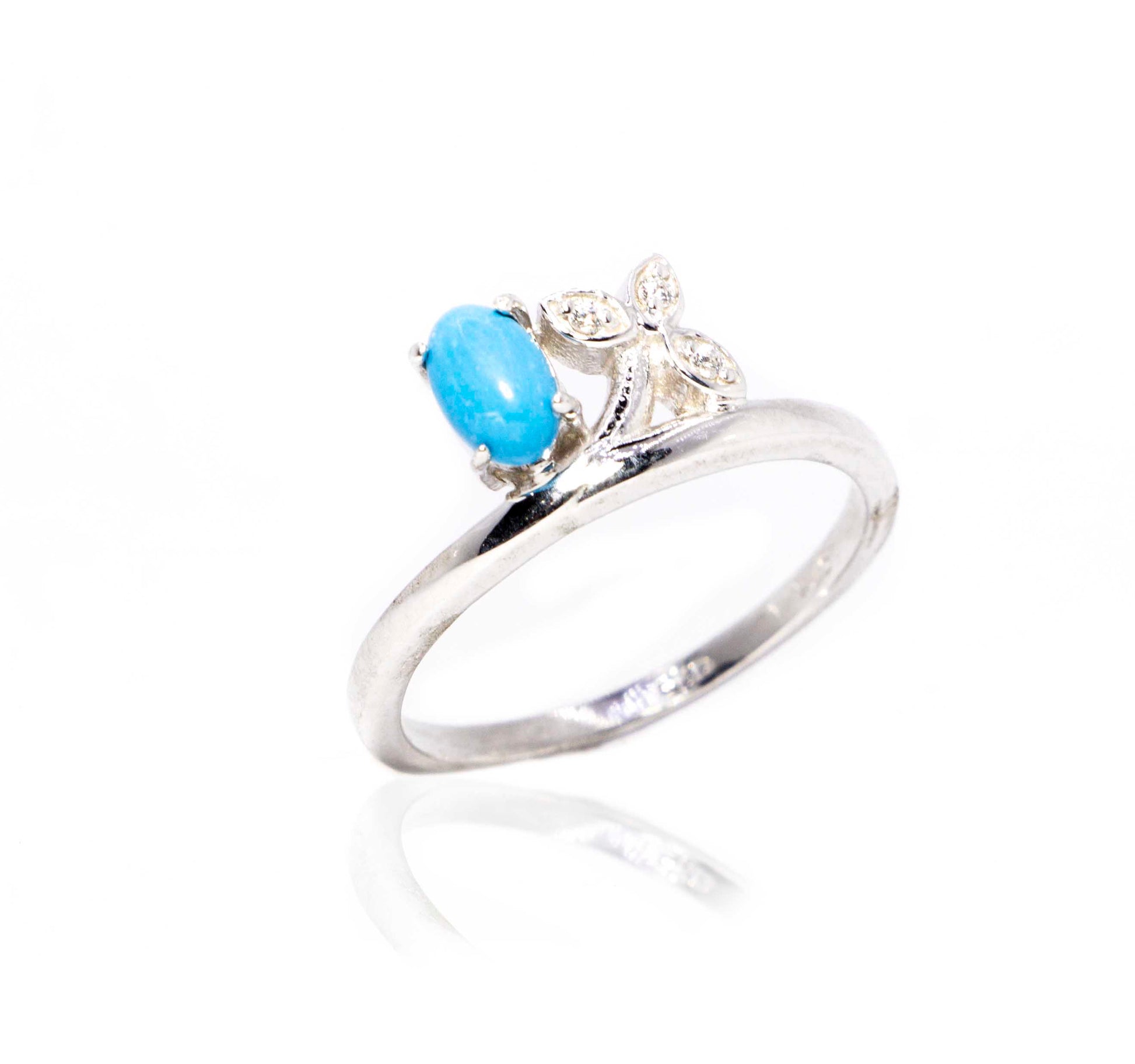 Turquoise Fern Silver 925 Ring