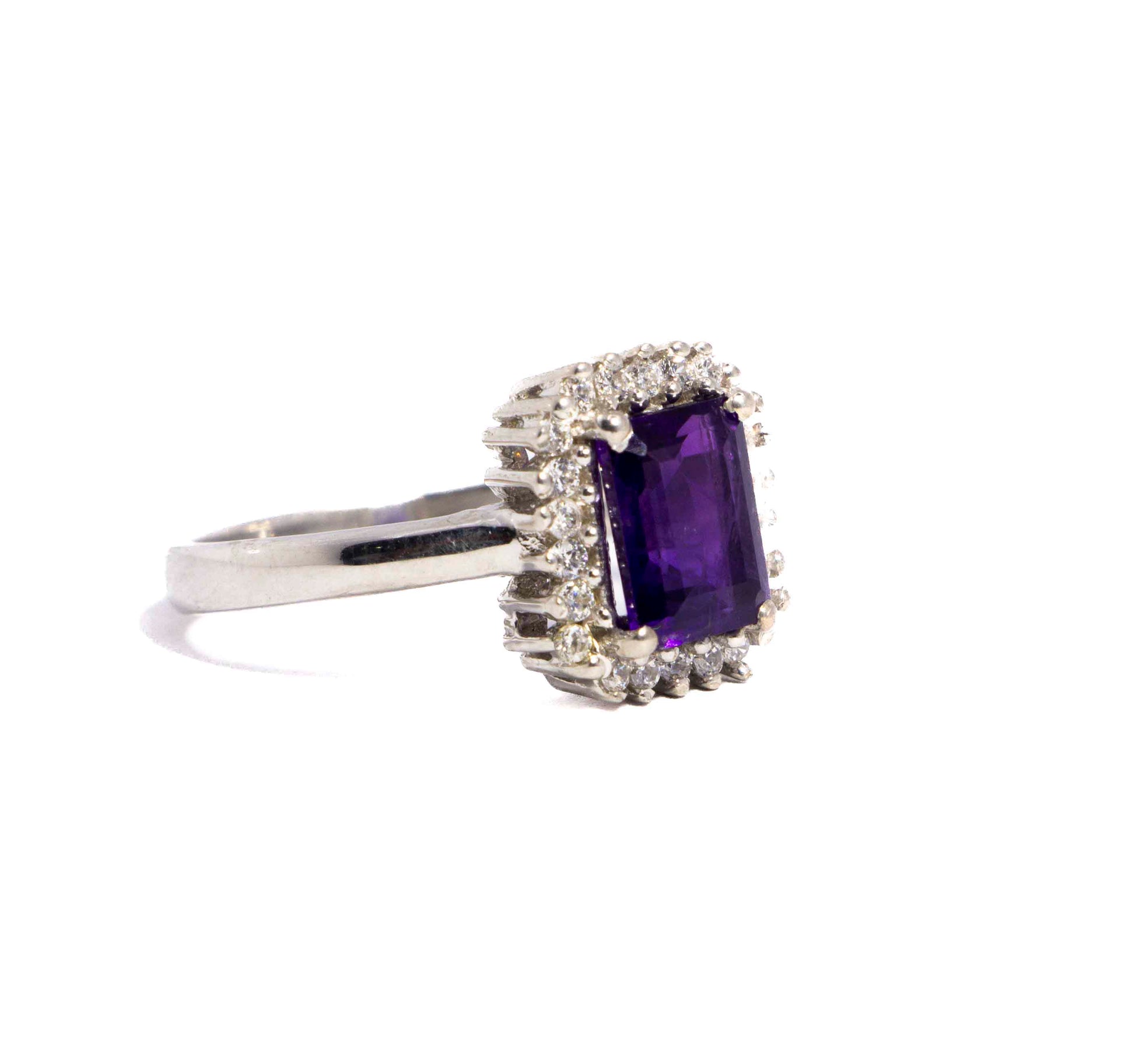 Violet Studded Silver 925 Ring