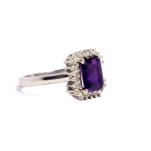 Violet Studded Silver 925 Ring