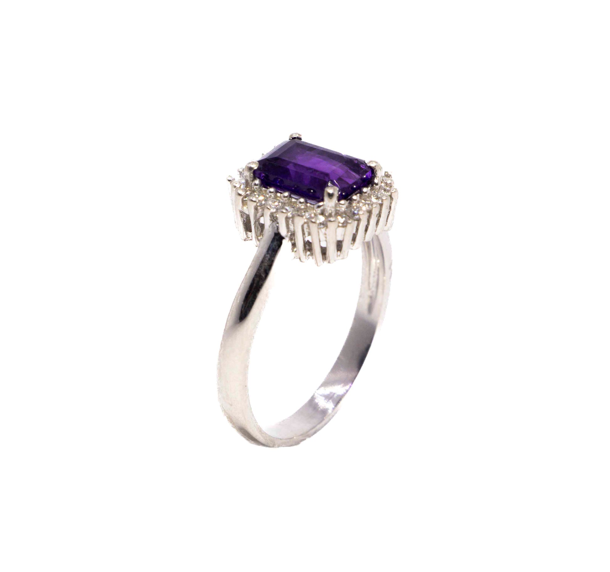 Violet Studded Silver 925 Ring