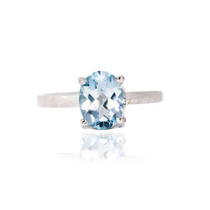 Aqua Blue Silver 925 Ring